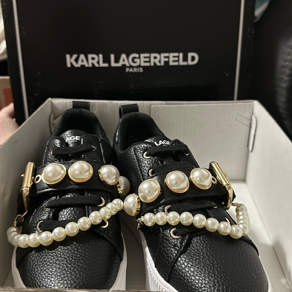 Karl Lagerfeld Genuine Leather Platform Sneakers
